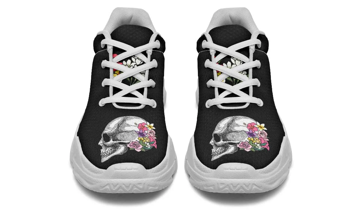 Floral Anatomy Skull Chunky Sneakers