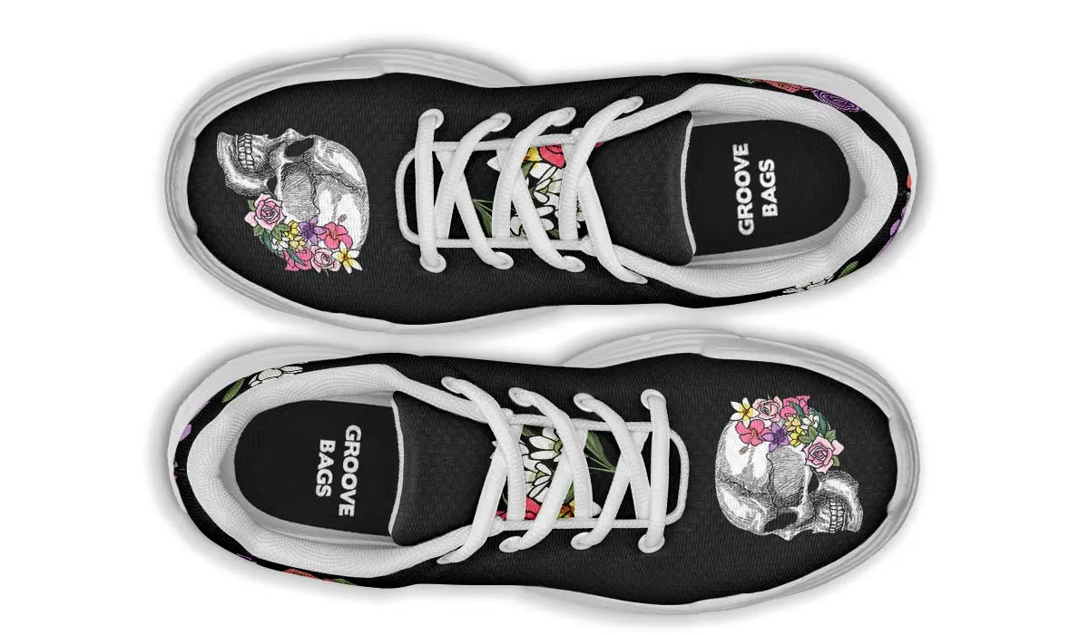 Floral Anatomy Skull Chunky Sneakers
