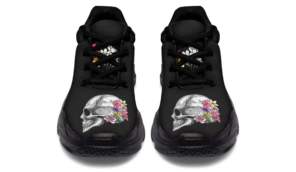 Floral Anatomy Skull Chunky Sneakers