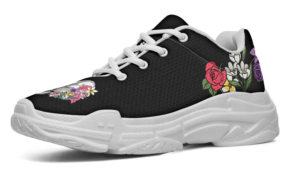 Floral Anatomy Skull Chunky Sneakers