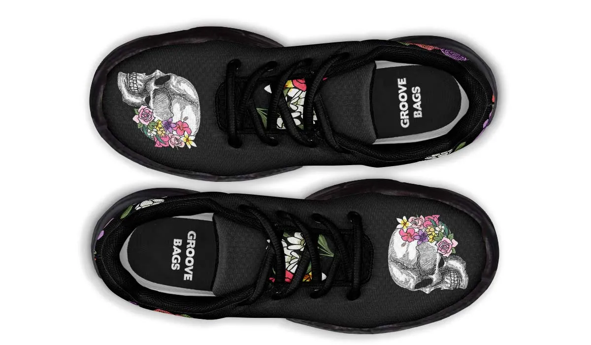 Floral Anatomy Skull Chunky Sneakers