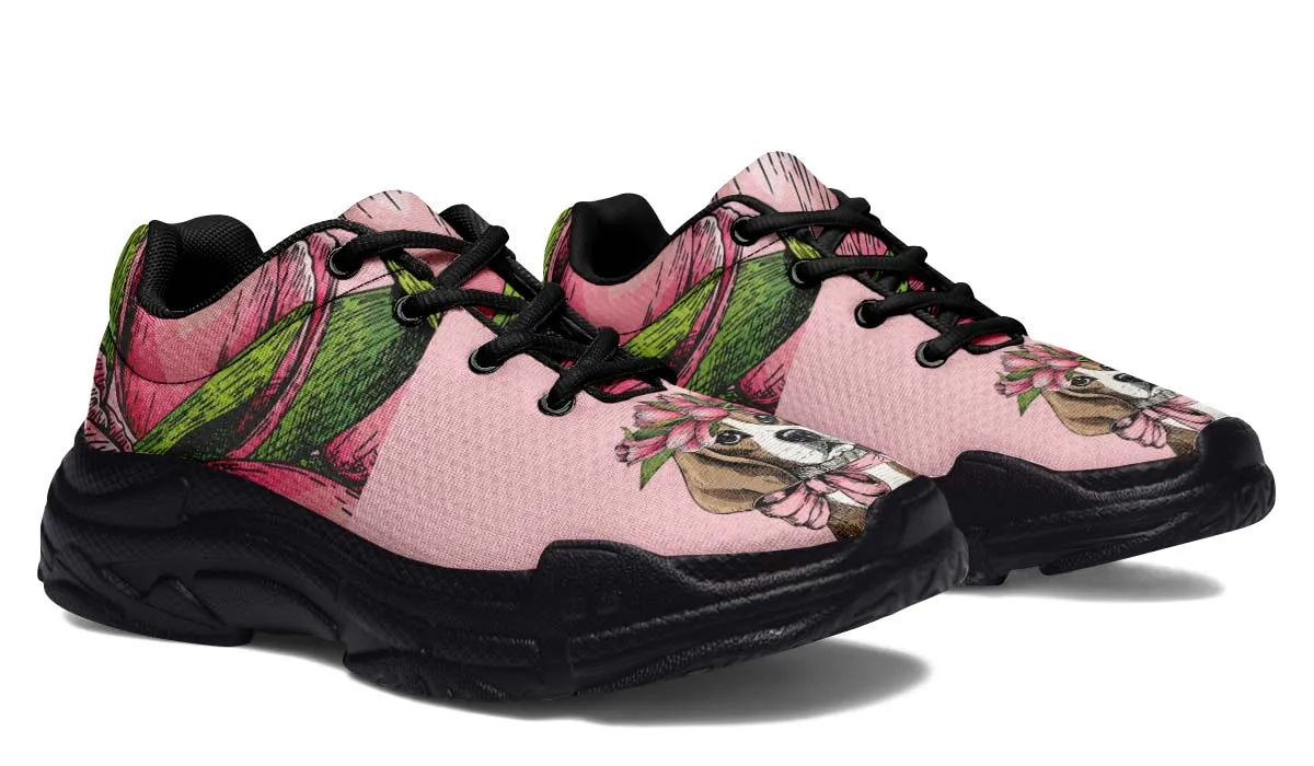 Floral Beagle Chunky Sneakers