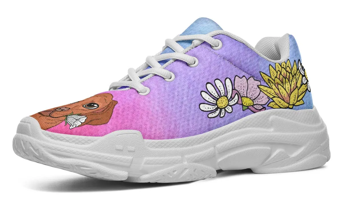 Fun Floral Vizsla Chunky Sneakers