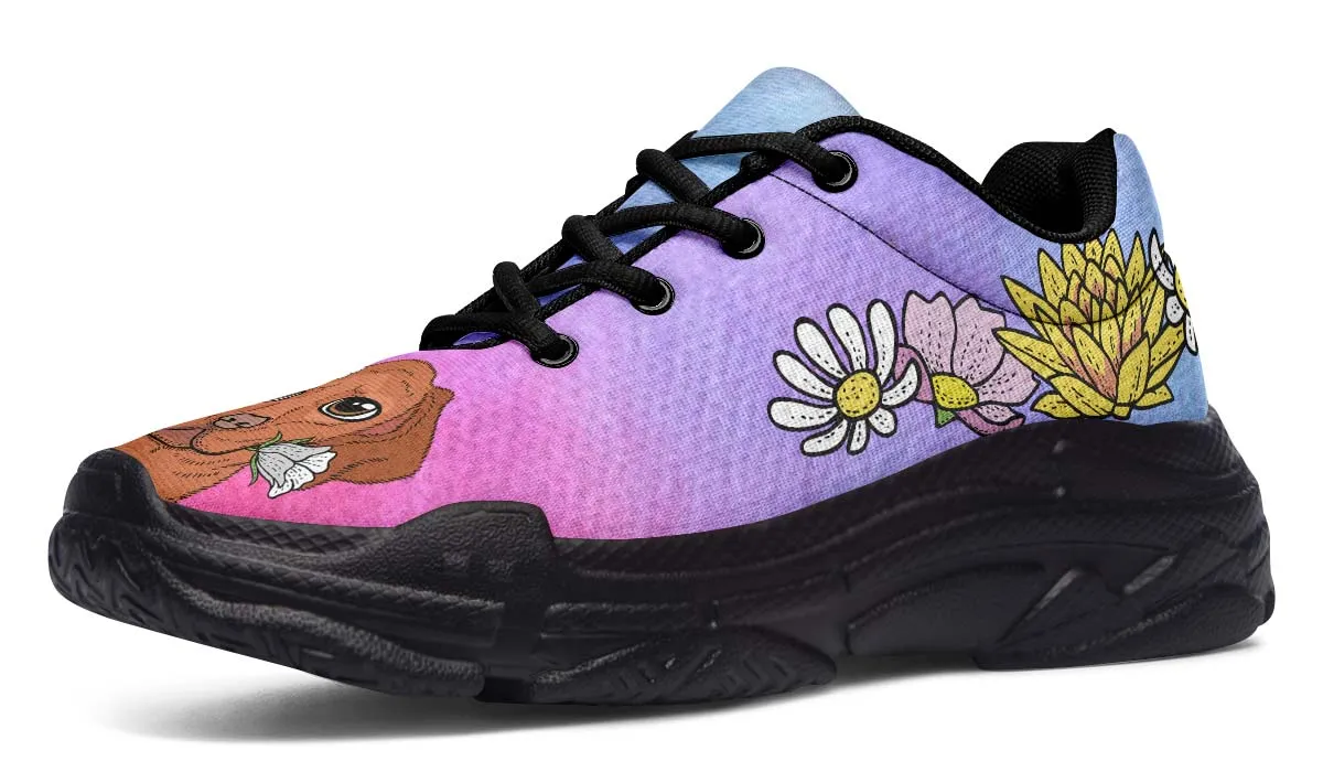 Fun Floral Vizsla Chunky Sneakers