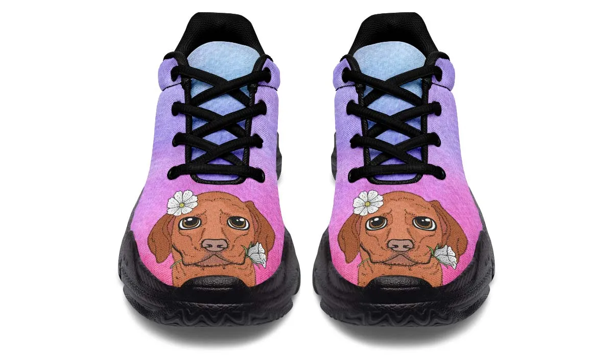 Fun Floral Vizsla Chunky Sneakers