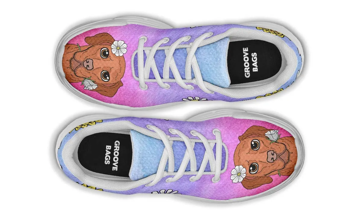 Fun Floral Vizsla Chunky Sneakers