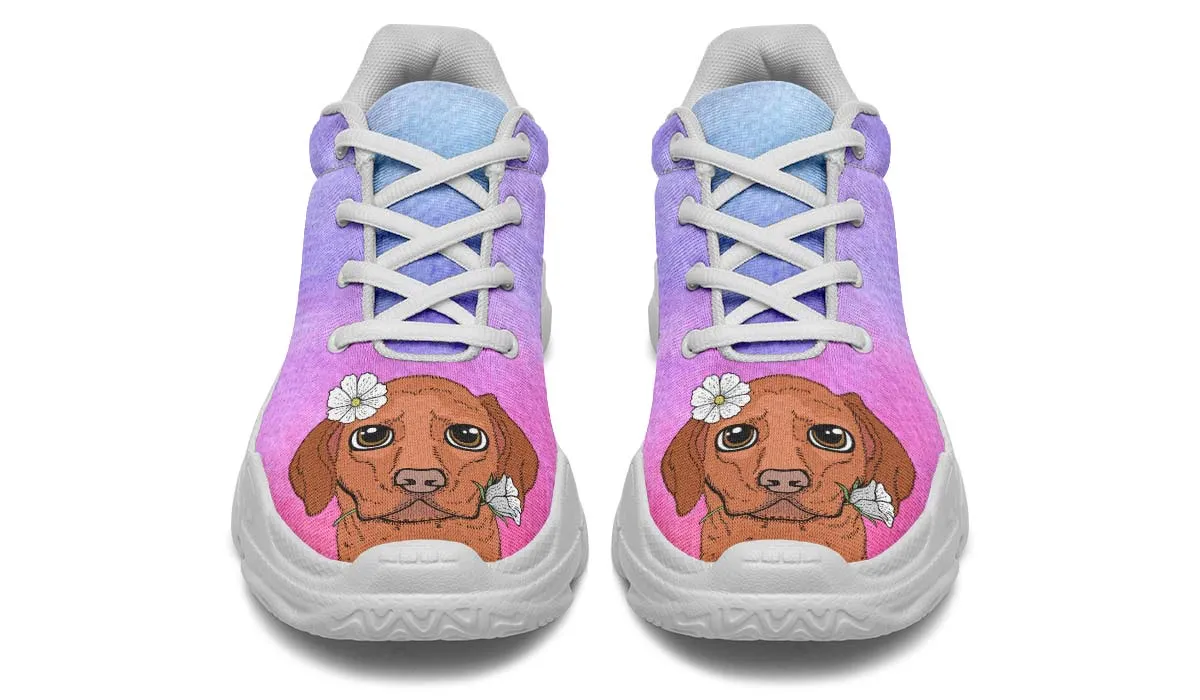 Fun Floral Vizsla Chunky Sneakers