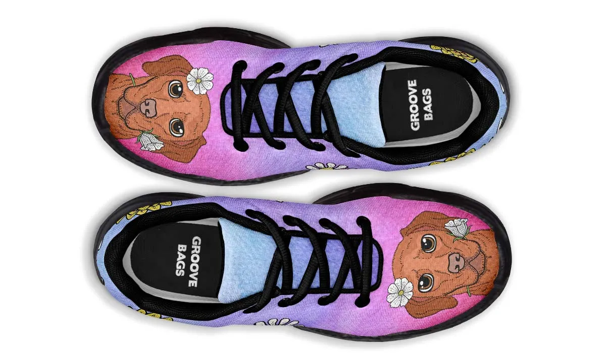 Fun Floral Vizsla Chunky Sneakers