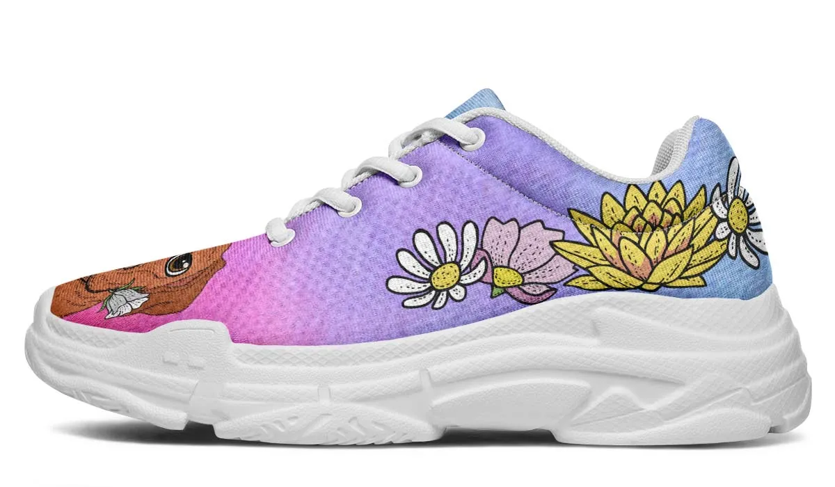 Fun Floral Vizsla Chunky Sneakers