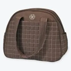 GAIAM METRO SPORT BAG Vegan Gym Duffle Travel Quilted BROWN Bowler Tote