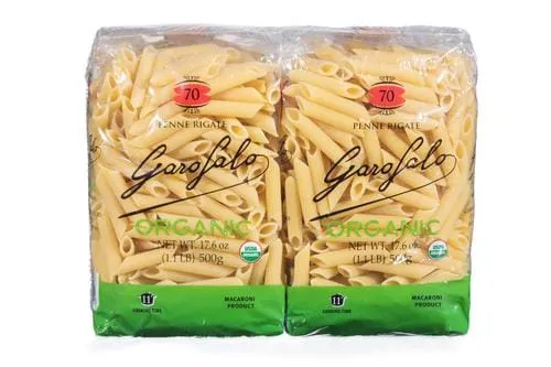 Garofalo Organic Penne Rigate 4 Units / 1 lb  is just as versatile and suited for any kind of condiment. They are the result of a careful selection of organic durum wheat semolina-431359
