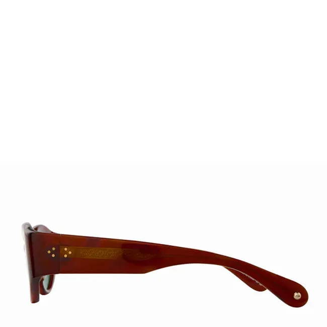 Garrett Leight Retro Biggie 49 Sunglasses Vintage Burnt Tortoise/Veridian