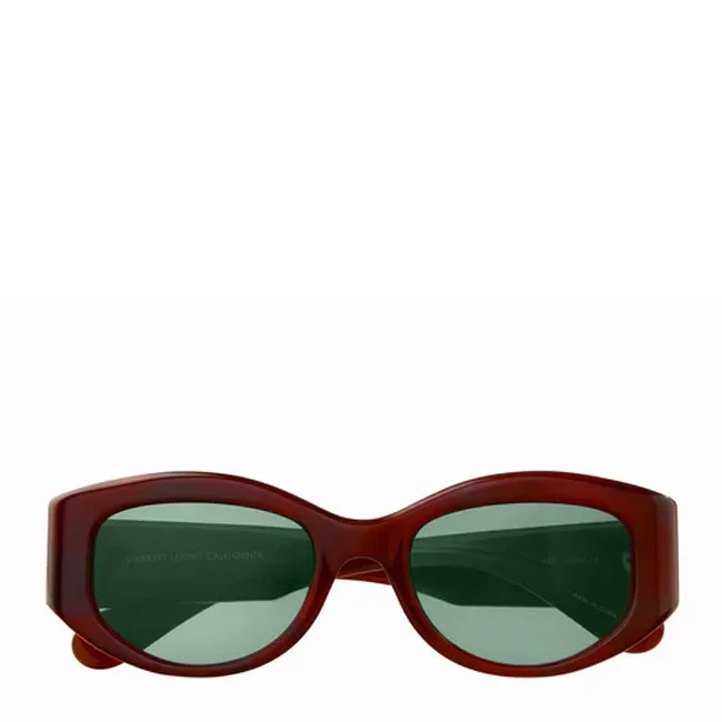 Garrett Leight Retro Biggie 49 Sunglasses Vintage Burnt Tortoise/Veridian