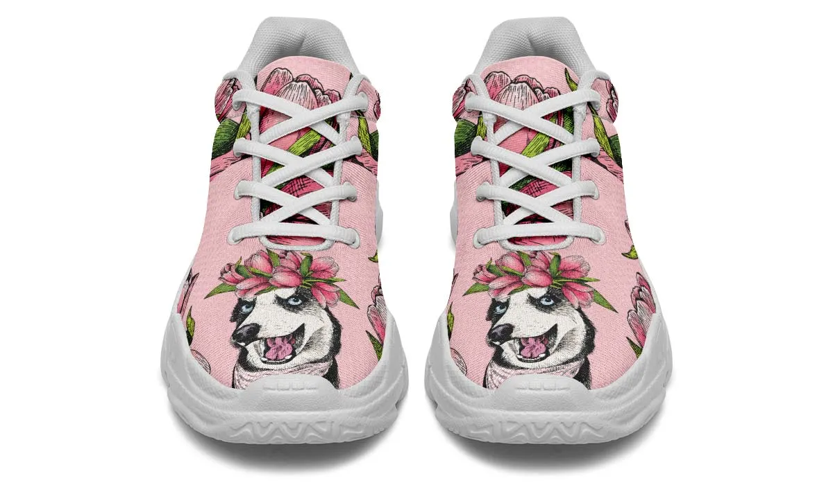 Goofy Siberian Husky Chunky Sneakers