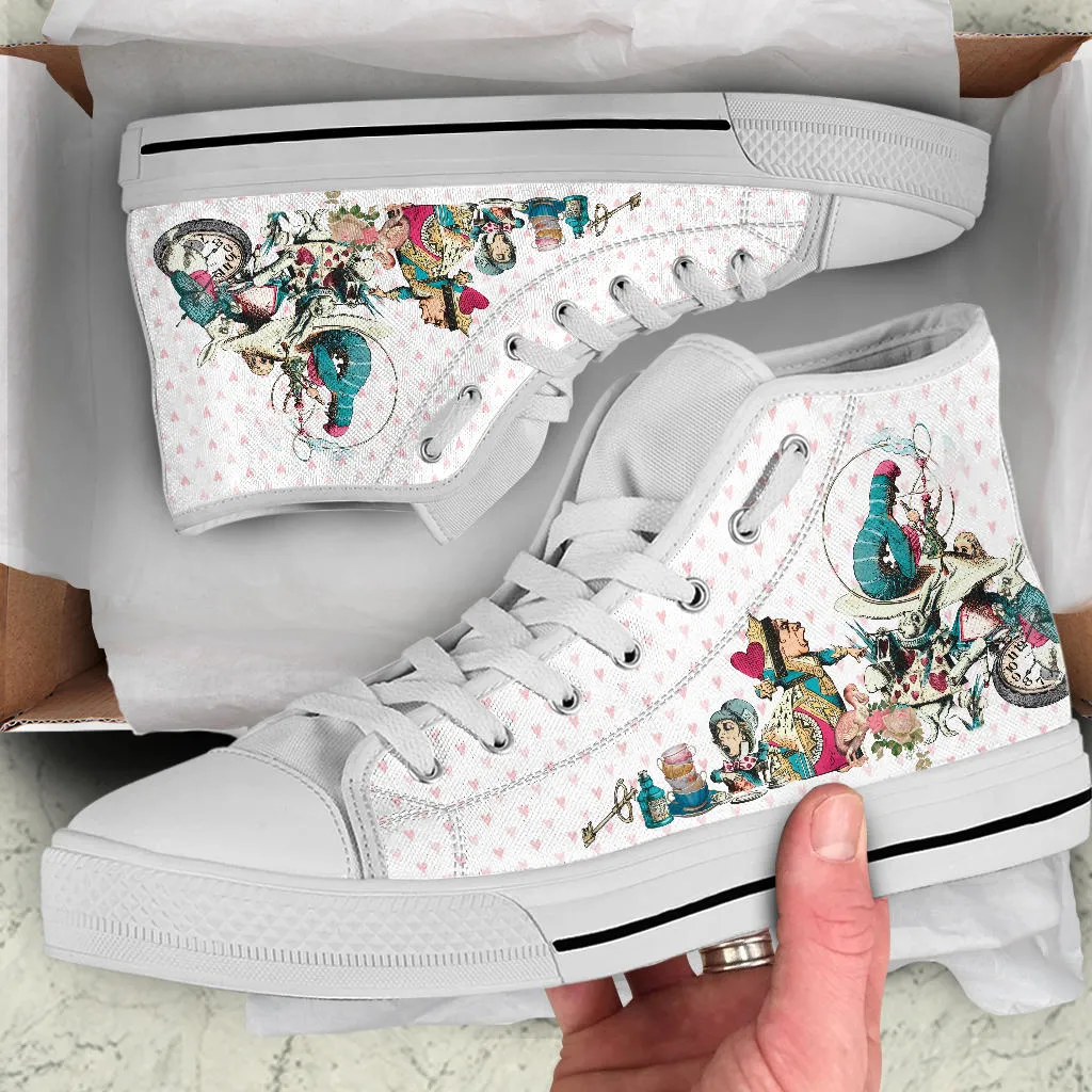 High Top Sneakers - Alice in Wonderland Gifts #107 Colorful Series | Birthday Gifts, Gift Idea, Custom Canvas Shoes, Cute Kawaii Aesthetic