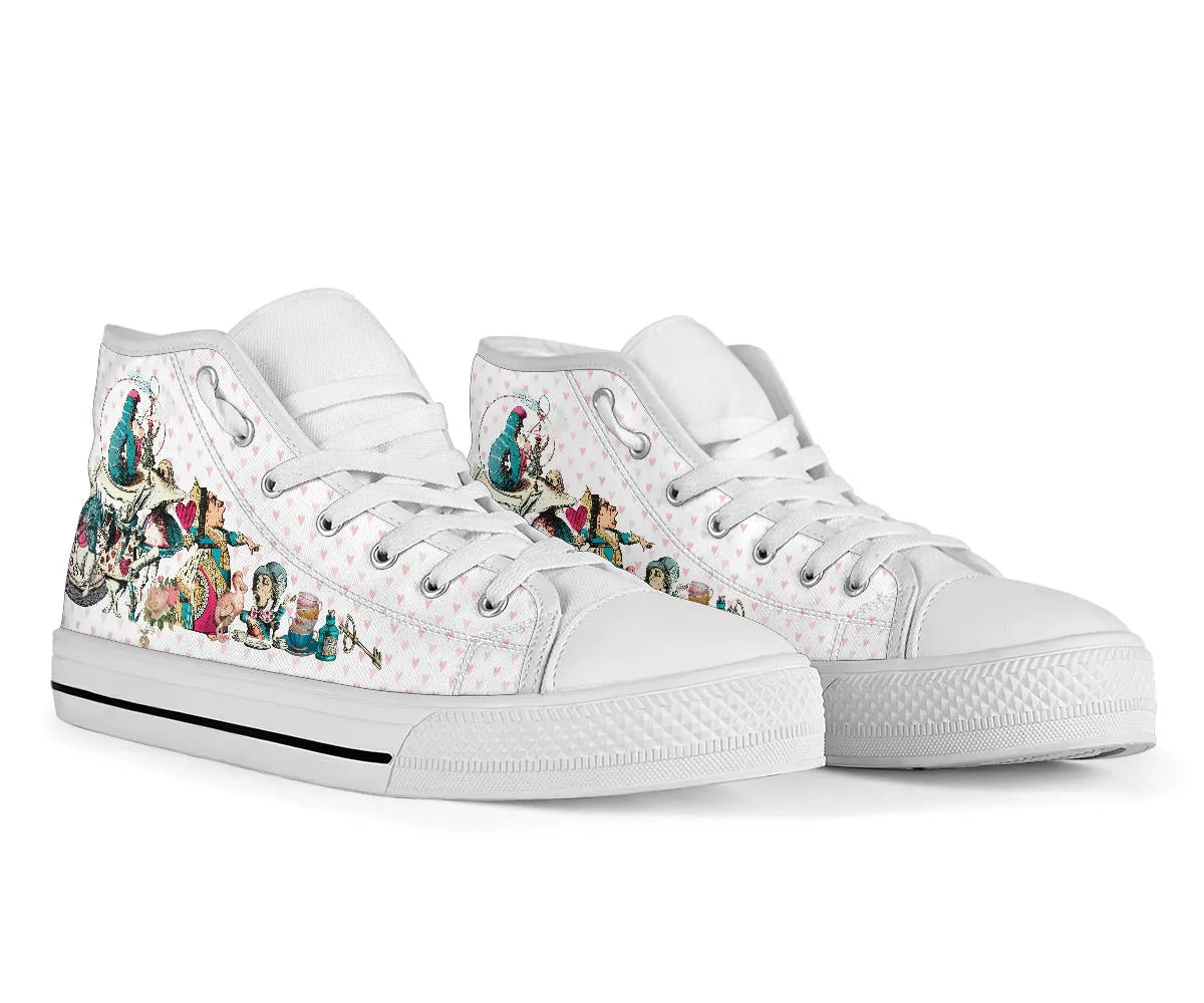 High Top Sneakers - Alice in Wonderland Gifts #107 Colorful Series | Birthday Gifts, Gift Idea, Custom Canvas Shoes, Cute Kawaii Aesthetic