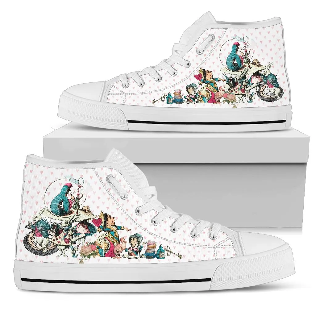 High Top Sneakers - Alice in Wonderland Gifts #107 Colorful Series | Birthday Gifts, Gift Idea, Custom Canvas Shoes, Cute Kawaii Aesthetic