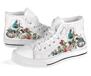 High Top Sneakers - Alice in Wonderland Gifts #107 Colorful Series | Birthday Gifts, Gift Idea, Custom Canvas Shoes, Cute Kawaii Aesthetic