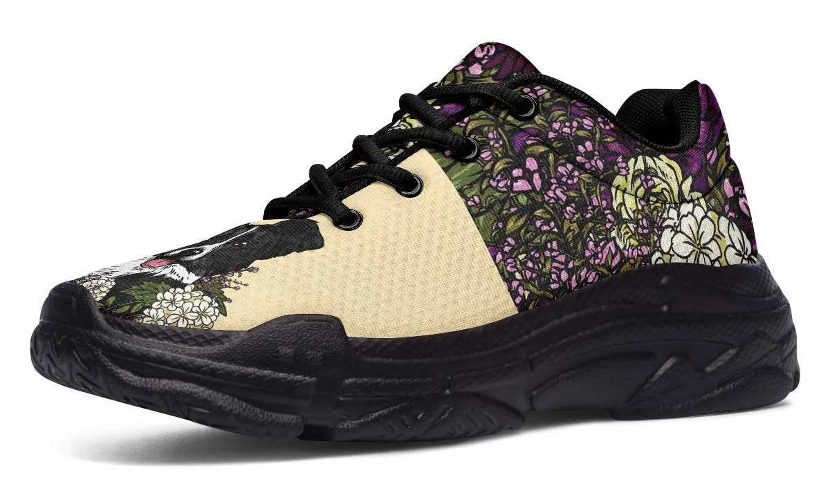 Illustrated Border Collie Chunky Sneakers