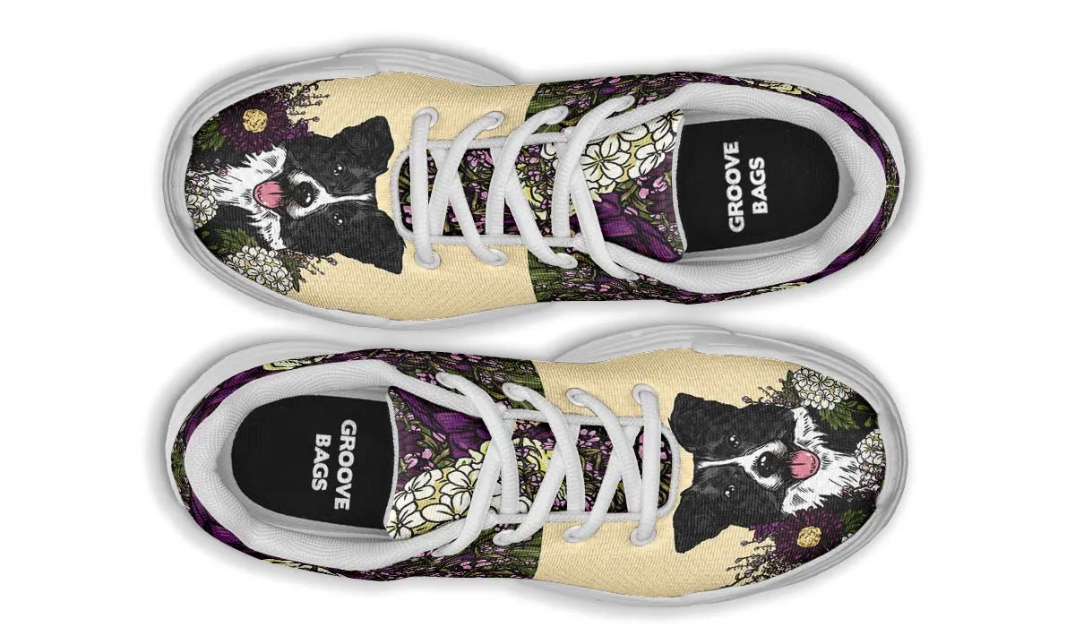 Illustrated Border Collie Chunky Sneakers