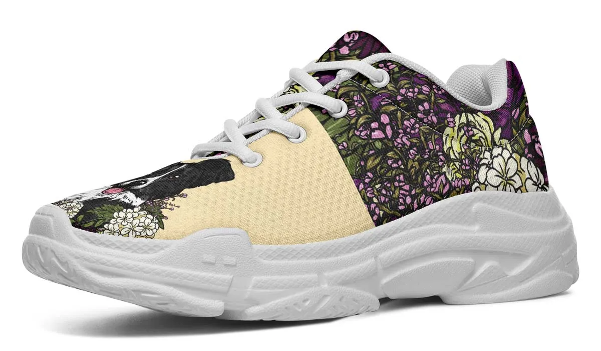 Illustrated Border Collie Chunky Sneakers