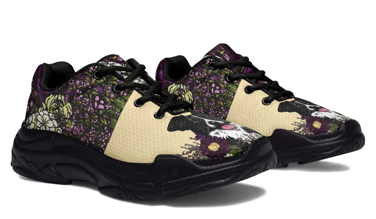 Illustrated Border Collie Chunky Sneakers