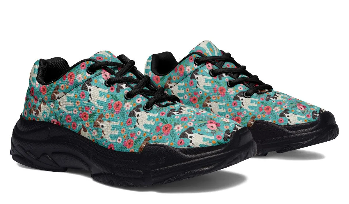 Jack Russell Flower Chunky Sneakers