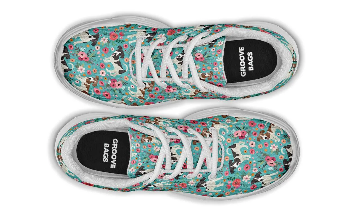 Jack Russell Flower Chunky Sneakers