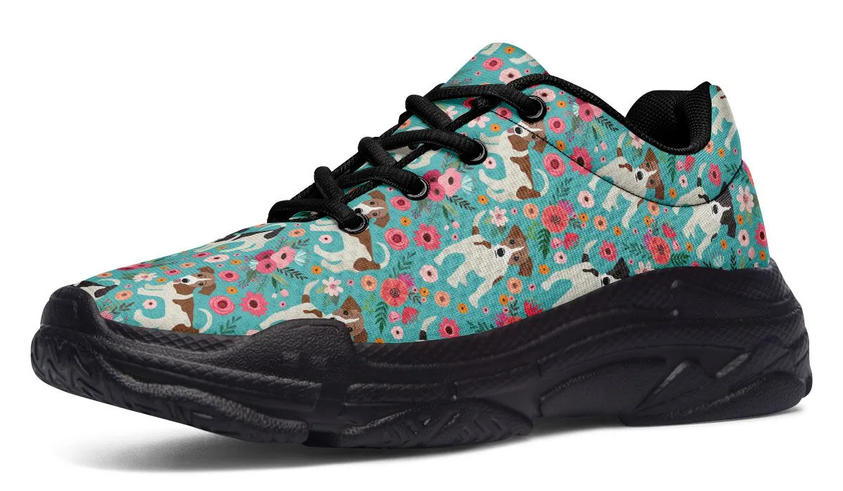 Jack Russell Flower Chunky Sneakers