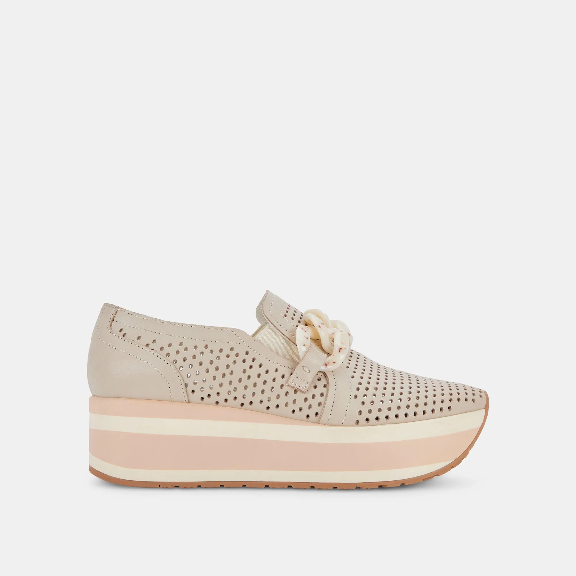 JHENEE PERFORATED SNEAKERS SAND NUBUCK - re:vita