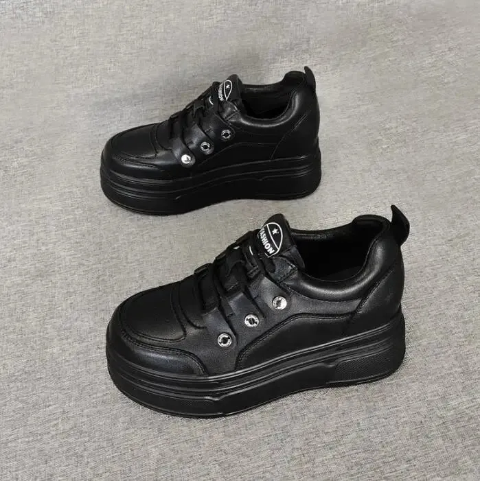Joskaa 2024 New Platform Black And White Sneakers