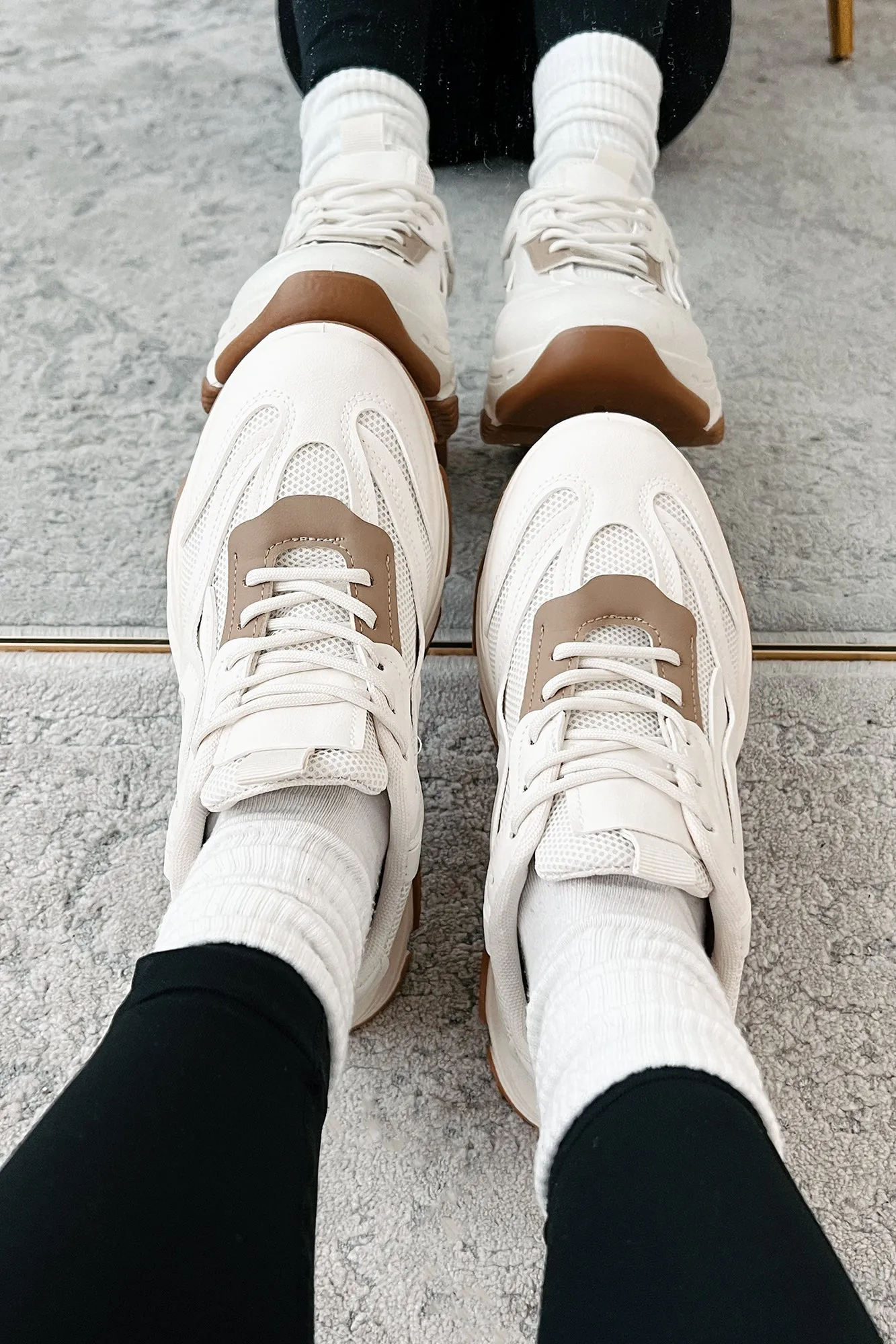 Kick Starter Chunky Dad Sneakers (White/Tan)