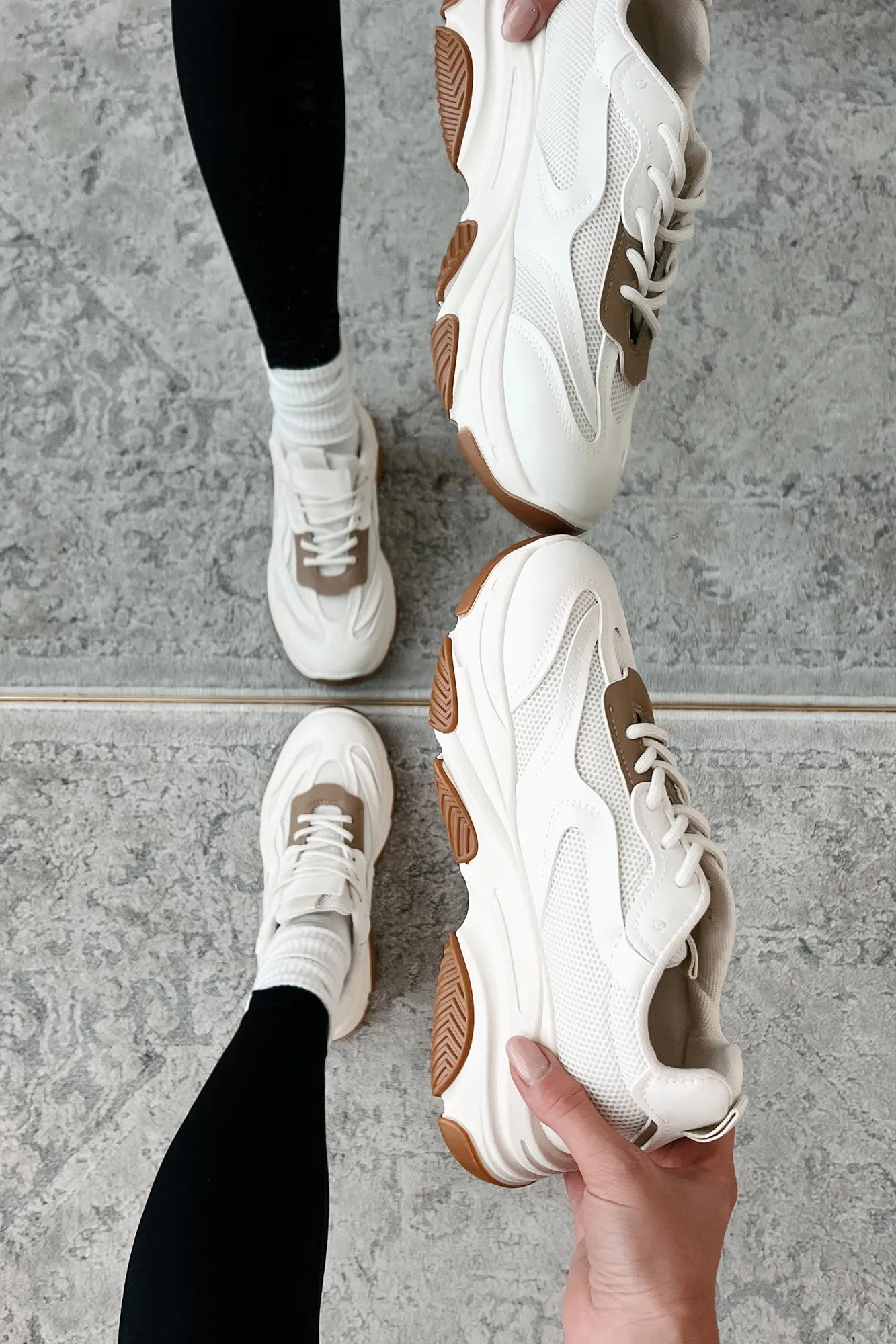 Kick Starter Chunky Dad Sneakers (White/Tan)
