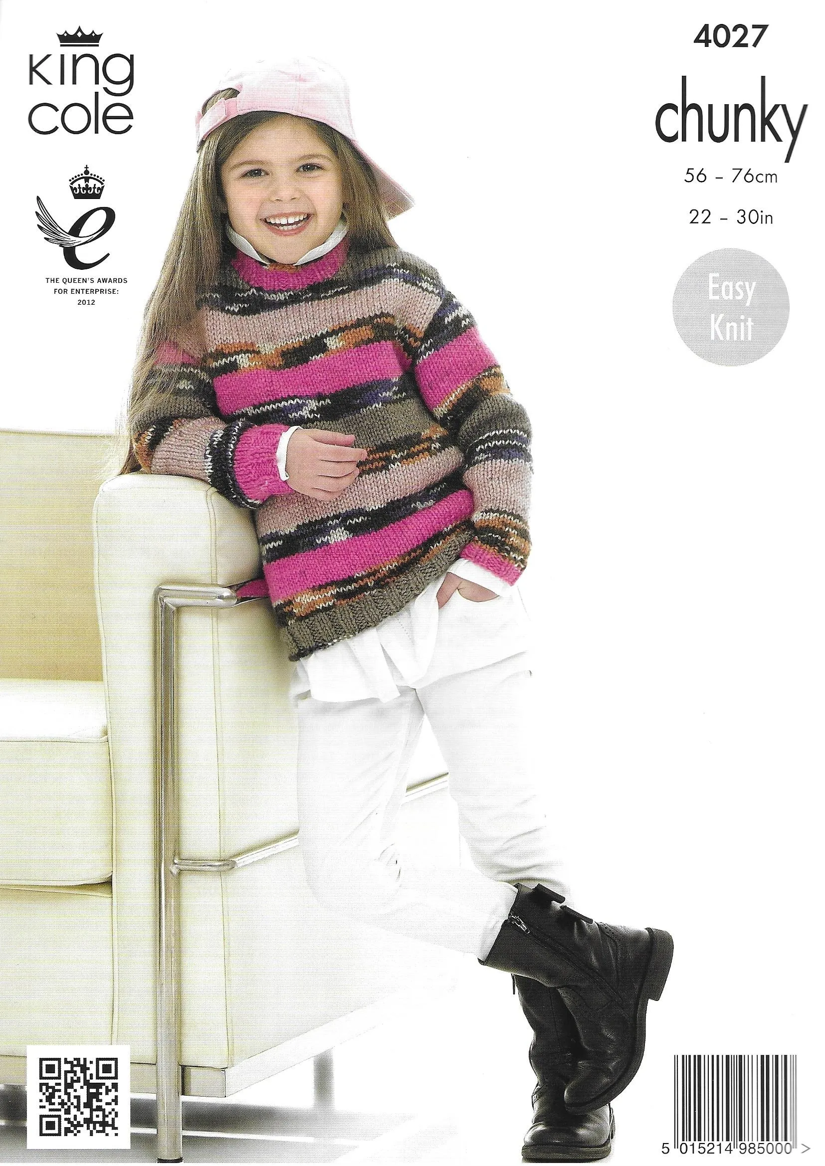 King Cole 4027 Childs Sweater Chunky Knitting Pattern