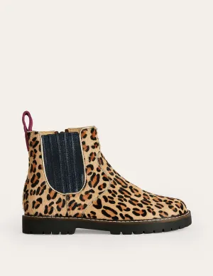 Leather Chelsea Boots-Leopard