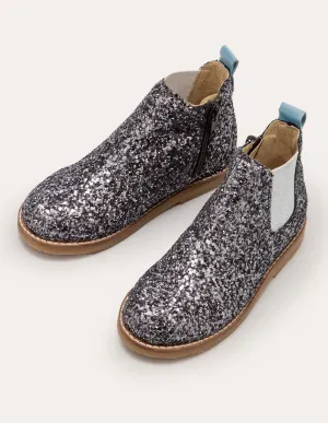 Leather Chelsea Boots-Mystic Metallic Glitter
