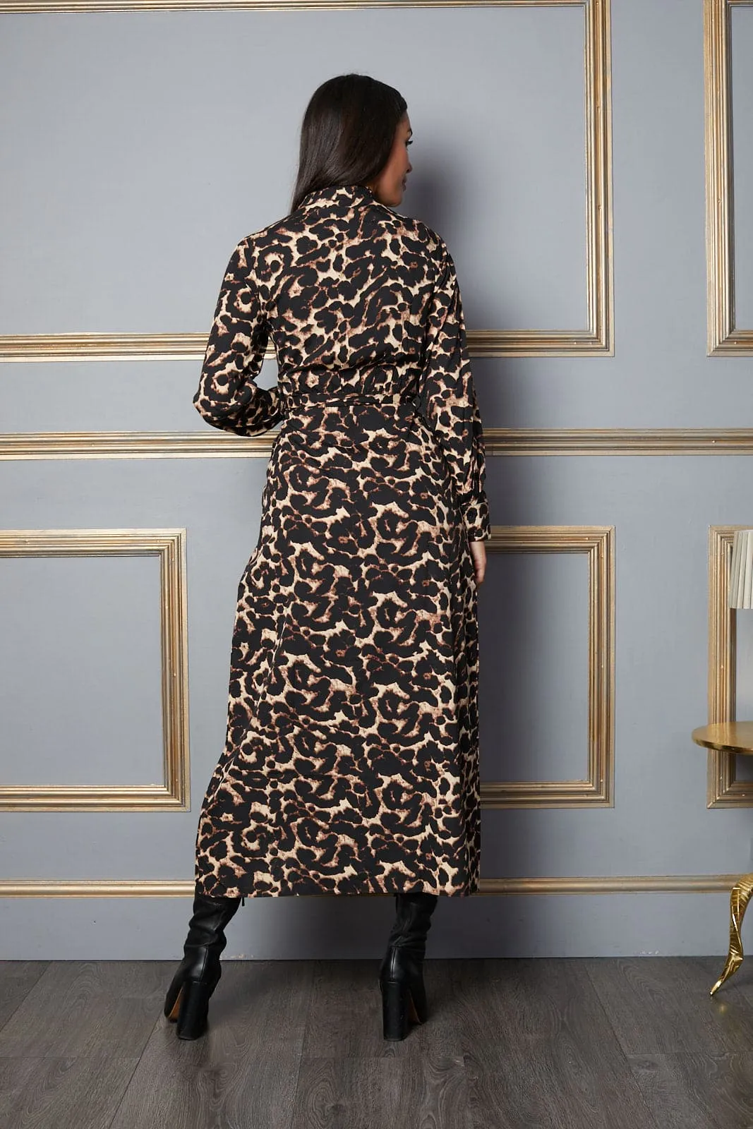 Leopard Print Wrap Dress
