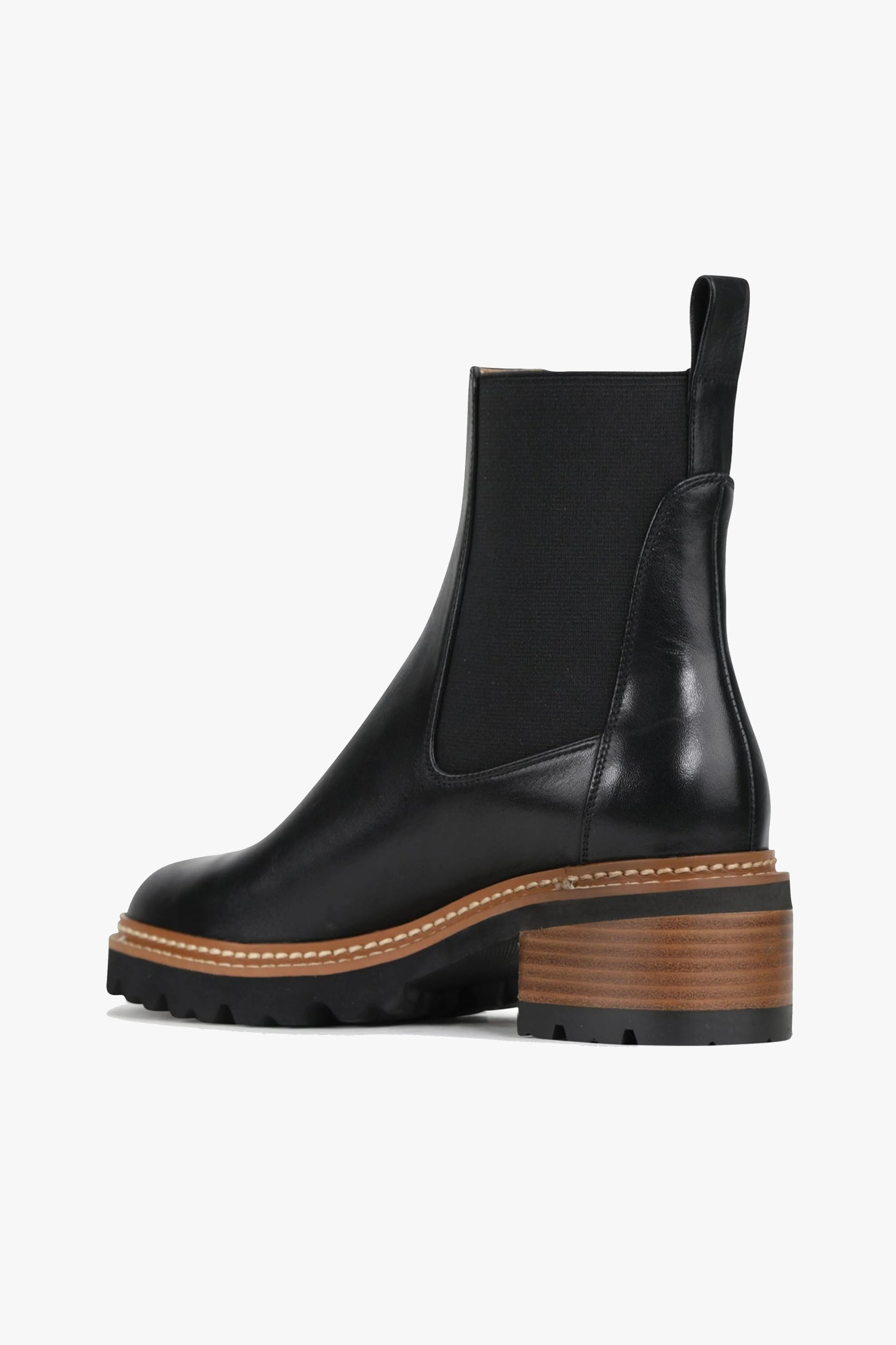 Linear Black Chelsea Elastic Ankle Boot