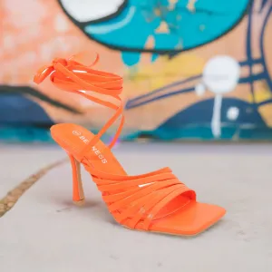 LONDON Orange Faux Leather