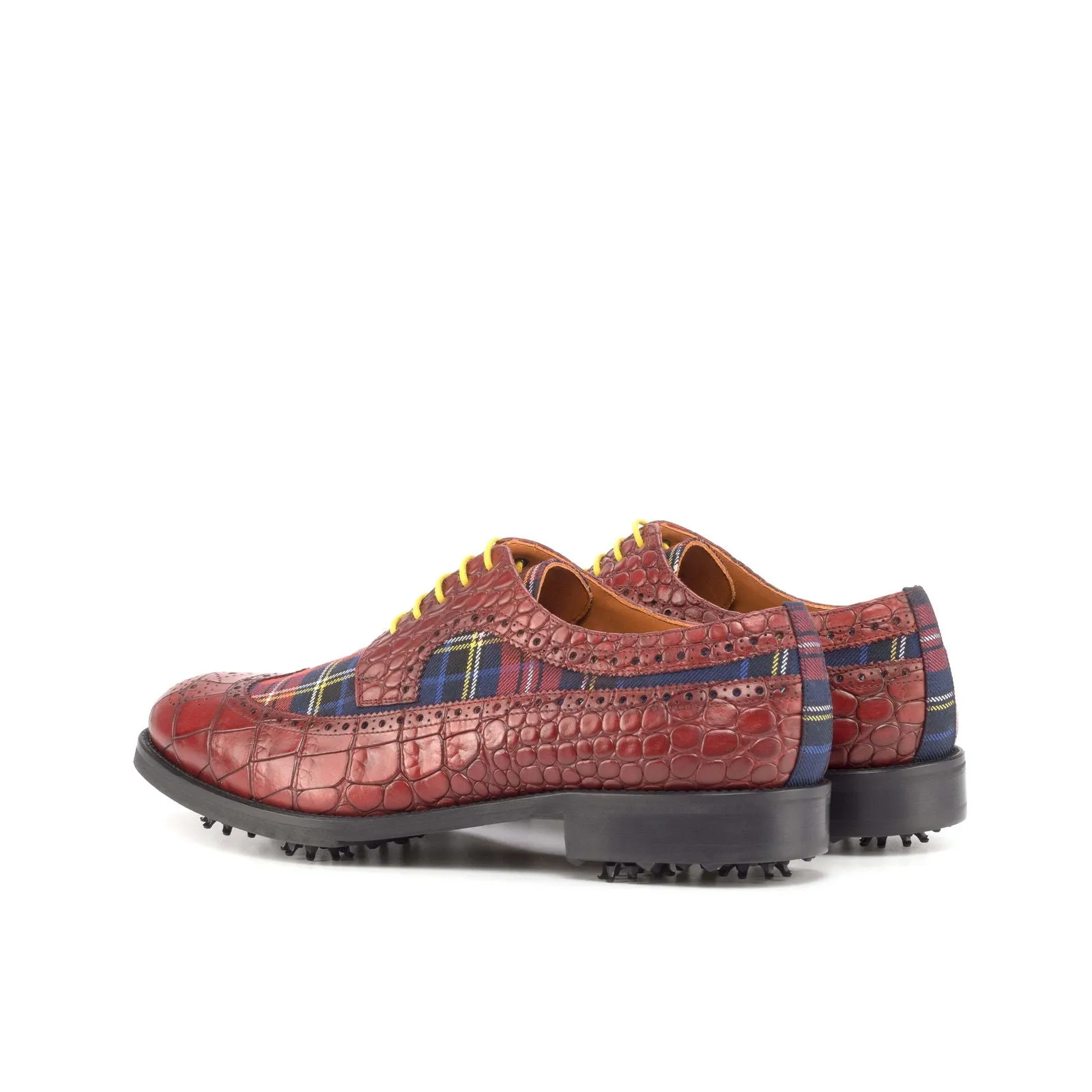 Longwing Blucher-Painted Croco, Sartorial, Red, Blue-Wholesale