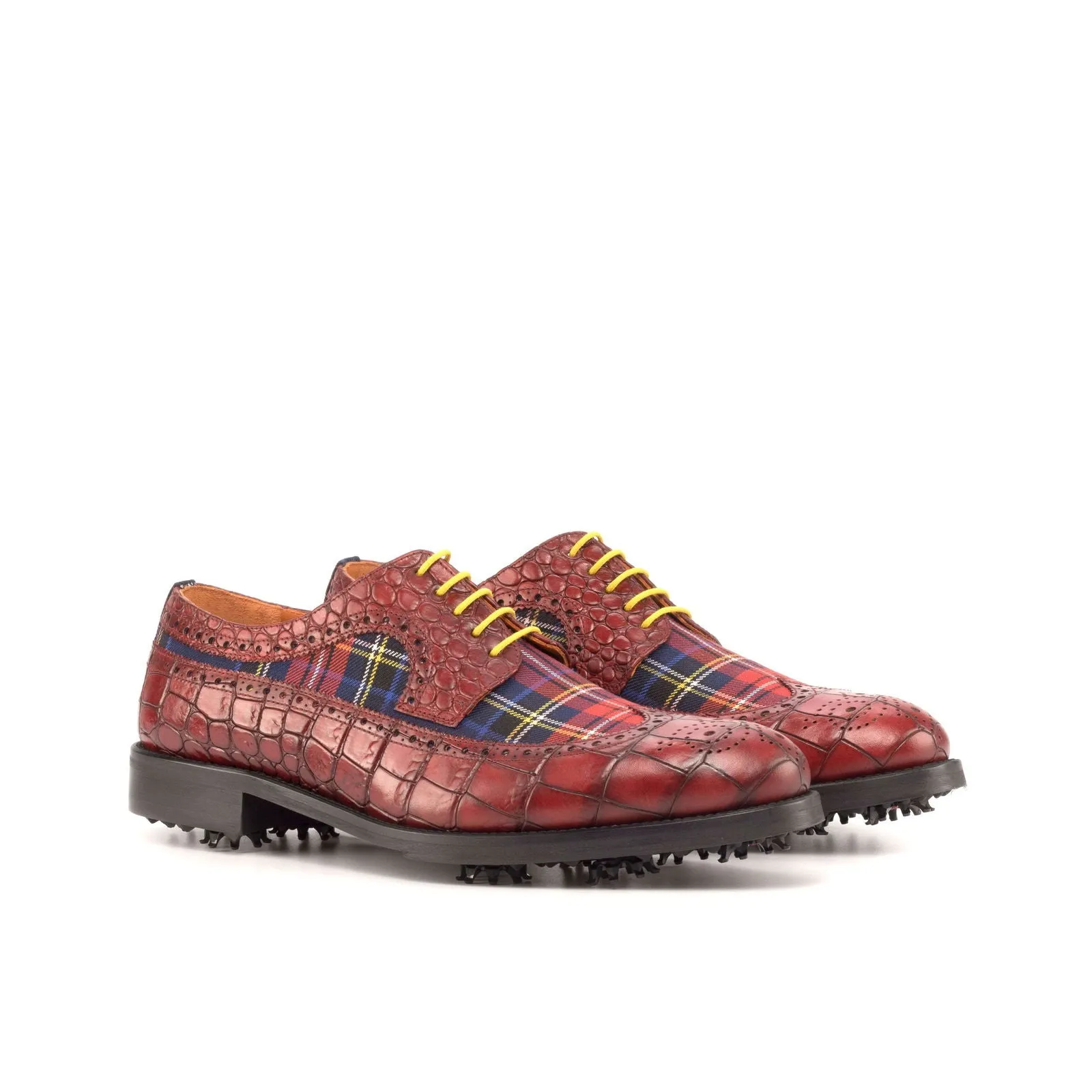 Longwing Blucher-Painted Croco, Sartorial, Red, Blue-Wholesale
