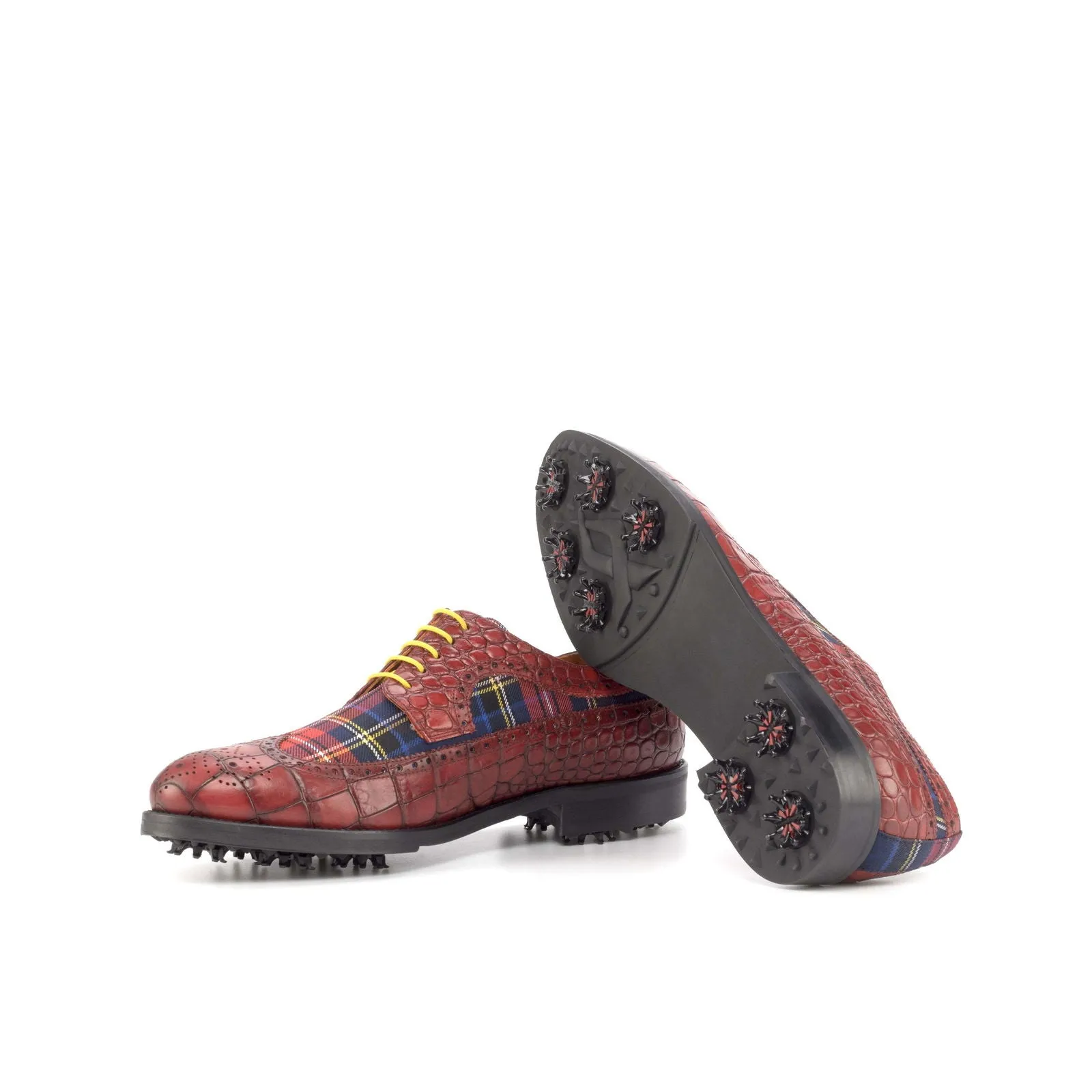 Longwing Blucher-Painted Croco, Sartorial, Red, Blue-Wholesale