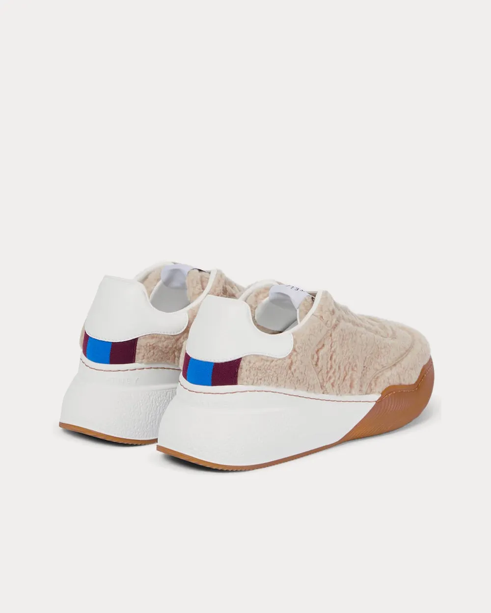Loop Faux-Shearling Beige Low Top Sneakers