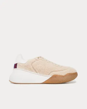 Loop Faux-Shearling Beige Low Top Sneakers