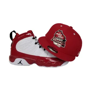 Matching New Era Milwaukee Braves Metal Badge Snapback Hat For Jordan 9 Gym Red