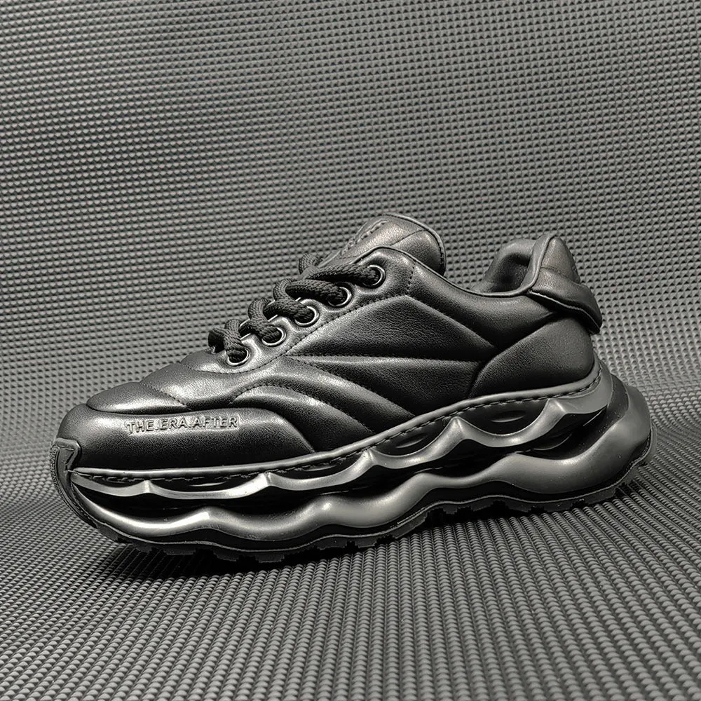 Men Minimalist Leather Casual Chunky Sneakers