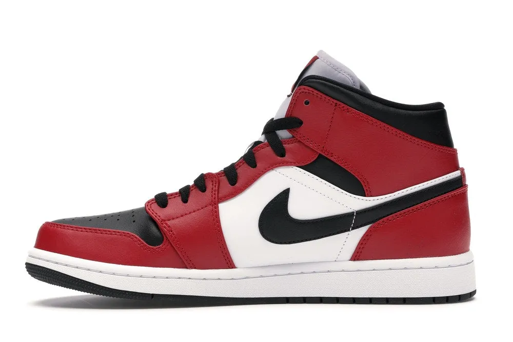 Men's Air Jordan 1 Mid "Chicago Toe" (Black/Gym Red/White)(554724-069)