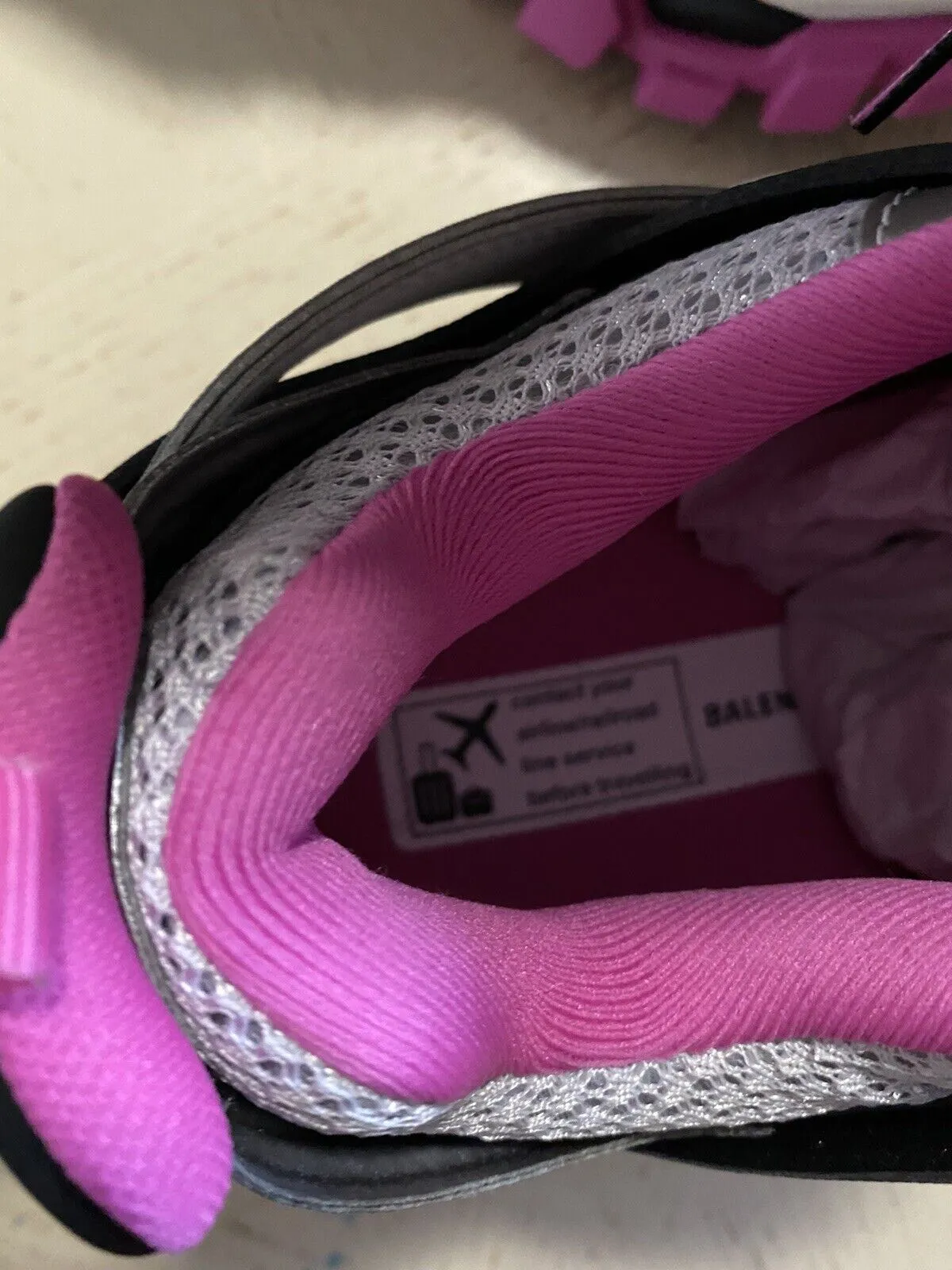 NIB $1050 Balenciaga Women Track LED Sneakers Shoes Gray/Pink 8 US/38 Eu
