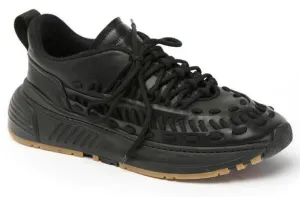NIB $950 Bottega Veneta Mens Leather Black Sneakers 7.5 US (40.5) 578305 1000