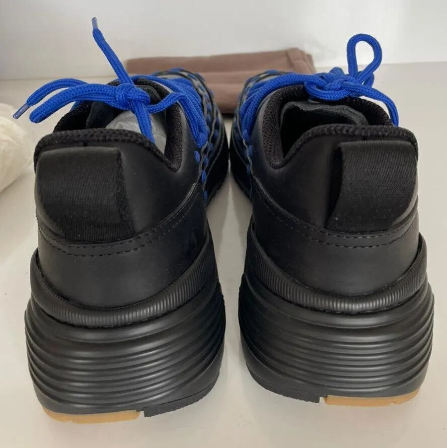 NIB $950 Bottega Veneta Mens Leather Black/Blue Sneakers 10 US (43) 578305 1014